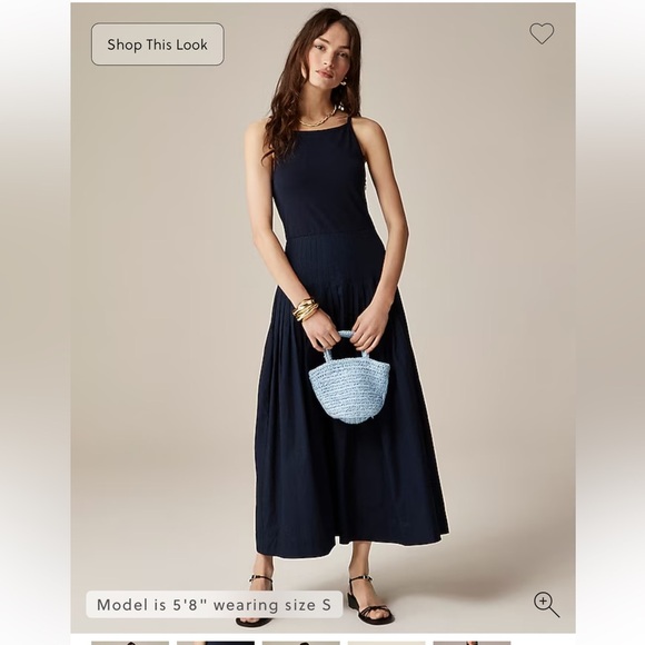 J Crew pintuck mixy dress in Navy - Picture 1 of 9